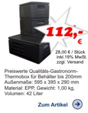 Thermobox Gastronorm 1/1 230mm schwarz