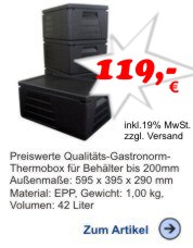 4 x Thermobox Gastronorm 1/1 230mm basic line