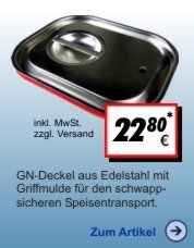 Gastronorm-Deckel mit Silikondichtung 1/2 GN