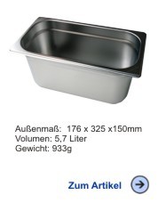 Gastronormbehälter 1/3 GN 150mm