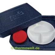 3 x Menüteller rund, 3-geteilt