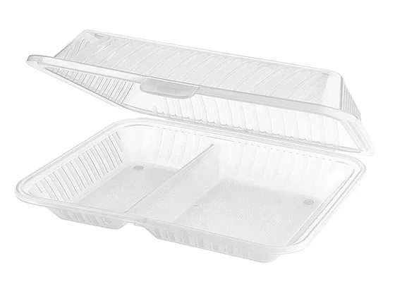 Mehrweg Menüschale "Eco-Takeouts", 2-geteilt, klar