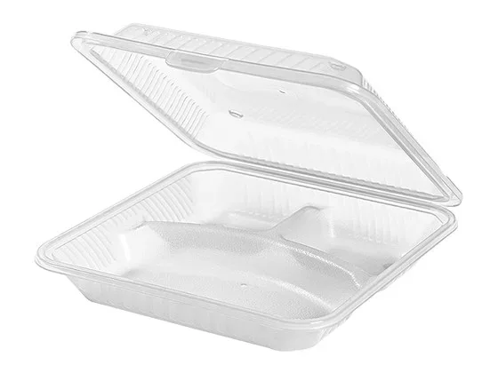 Mehrweg Menüschale "Eco-Takeouts", 3-geteilt, klar