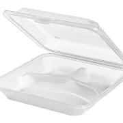 Mehrweg Menüschale "Eco-Takeouts", 3-geteilt, klar