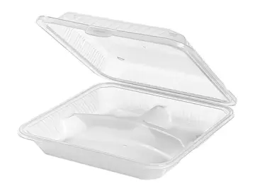 Mehrweg Menüschale "Eco-Takeouts", 3-geteilt, klar