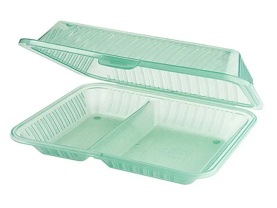Mehrweg Menüschale "Eco-Takeouts", 2-geteilt, grün
