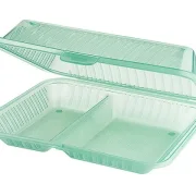 Mehrweg Menüschale "Eco-Takeouts", 2-geteilt, grün