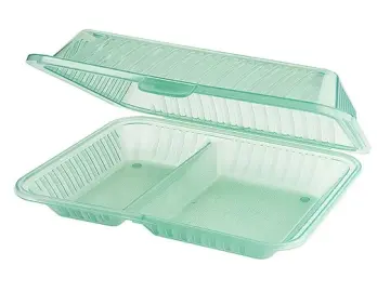 Mehrweg Menüschale "Eco-Takeouts", 2-geteilt, grün