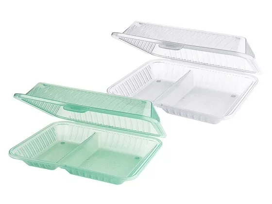 Mehrweg Menüschale "Eco-Takeouts", 2-geteilt, grün
