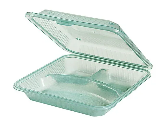 Mehrweg Menüschale "Eco-Takeouts", 3-geteilt, grün