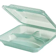 Mehrweg Menüschale "Eco-Takeouts", 3-geteilt, grün
