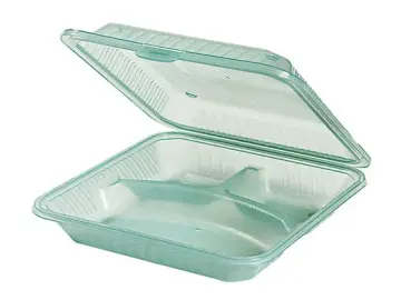 Mehrweg Menüschale "Eco-Takeouts", 3-geteilt, grün