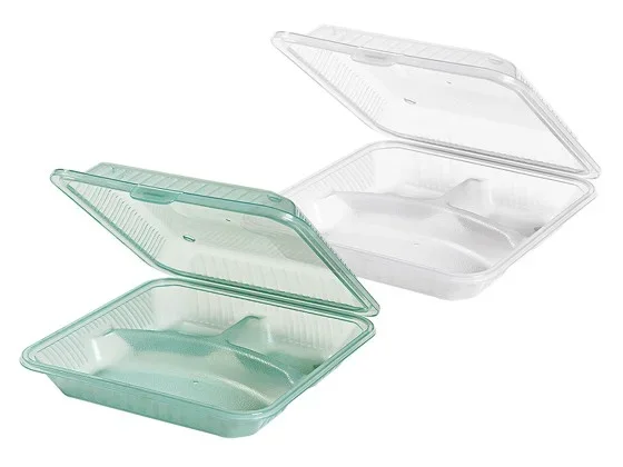 Mehrweg Menüschale "Eco-Takeouts", 3-geteilt, grün