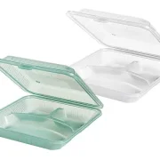 Mehrweg Menüschale "Eco-Takeouts", 3-geteilt, grün