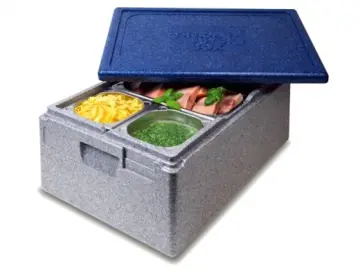Thermobox 1/1 Gastronorm 257mm silbergrau / blau