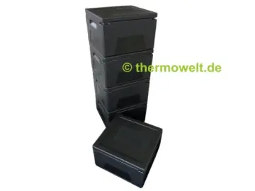 6 x Pizzabox 210mm Thermowelt BASIC LINE, schwarz
