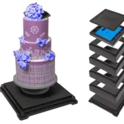 Thermobox-Set Hochzeitstorte 42 x 42 cm inkl. Kühlaufsatz und Kühlakku