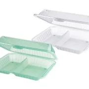 Mehrweg Menüschale "Eco-Takeouts", 2-geteilt, klar